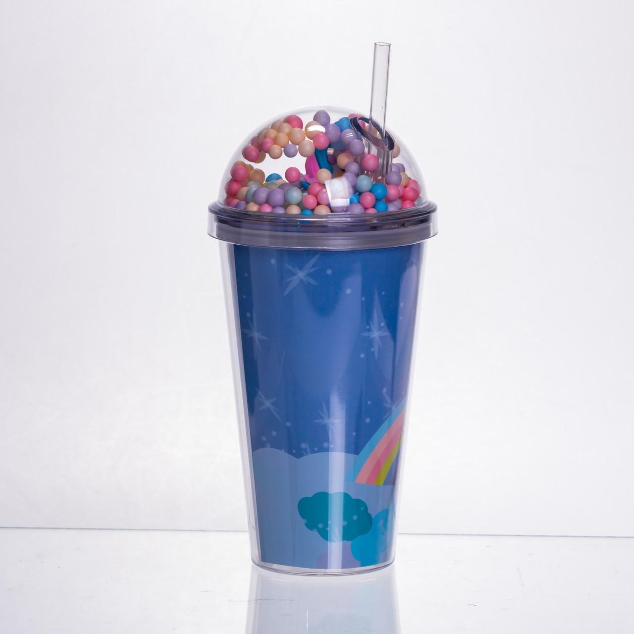 Стакан пластиковий з трубочкою і кришкою багаторазовий 400 мл Синій (HP-18-2BL) - фото 3 Стакан пластиковий з трубочкою і кришкою багаторазовий 400 мл Синій (HP-18-2BL) - фото 3