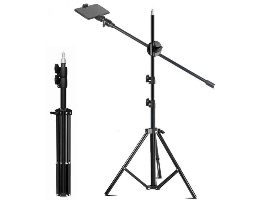 Штатив-тренога складной журавль H13 с креплением под лампу и телефон Black - фото 3