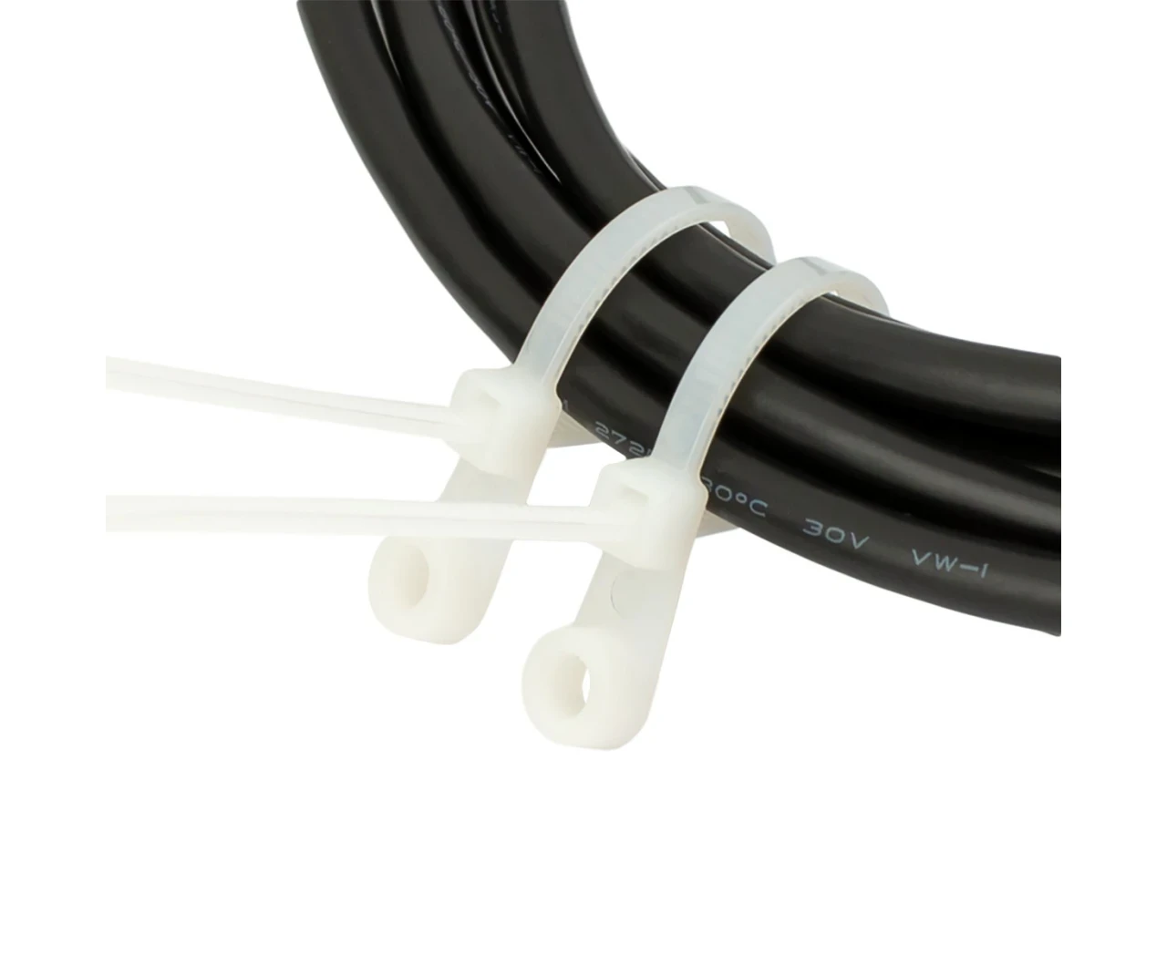 Стяжка для кабеля с монтажным кольцом 4,2х220 мм Белый (2412855147) - фото 3