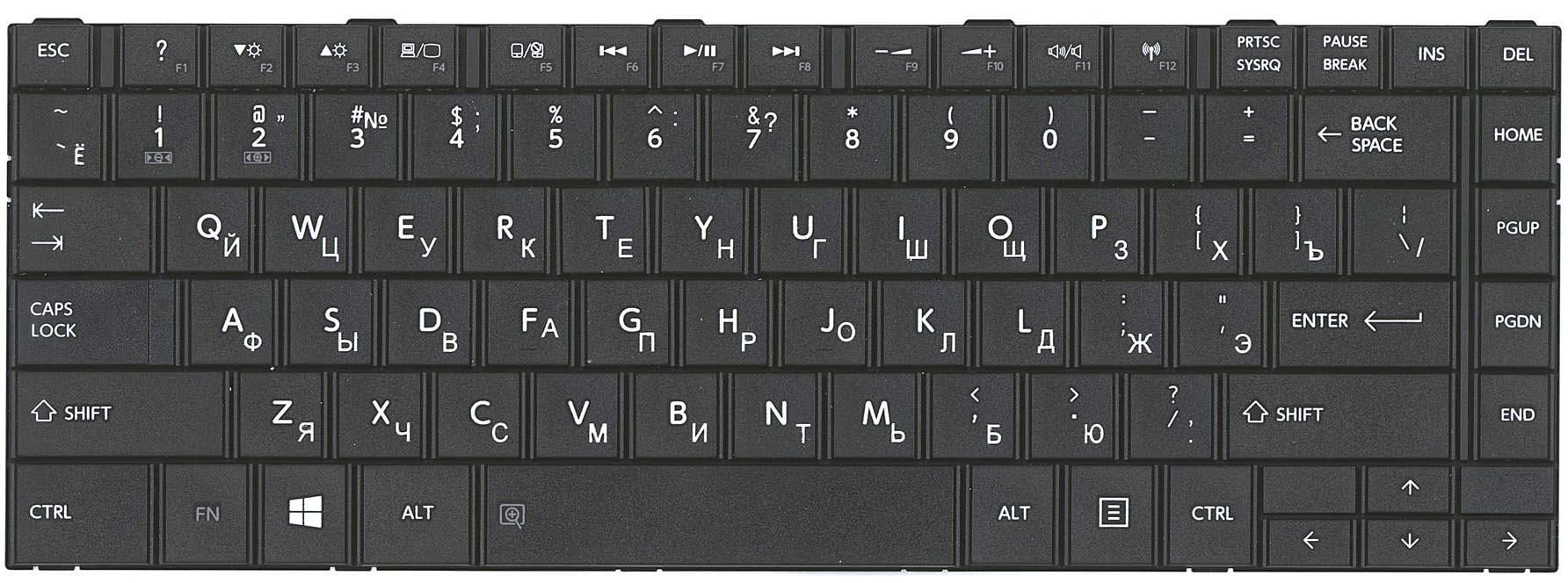 Клавіатура для ноутбука Toshiba Satellite C800/C805 Black Клавіатура для ноутбука Toshiba Satellite C800/C805 Black