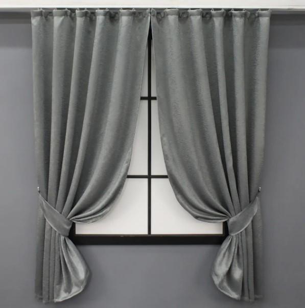 Шторы из ткани софт 1,3х1,7 м 2 шт. Серый (157ш)