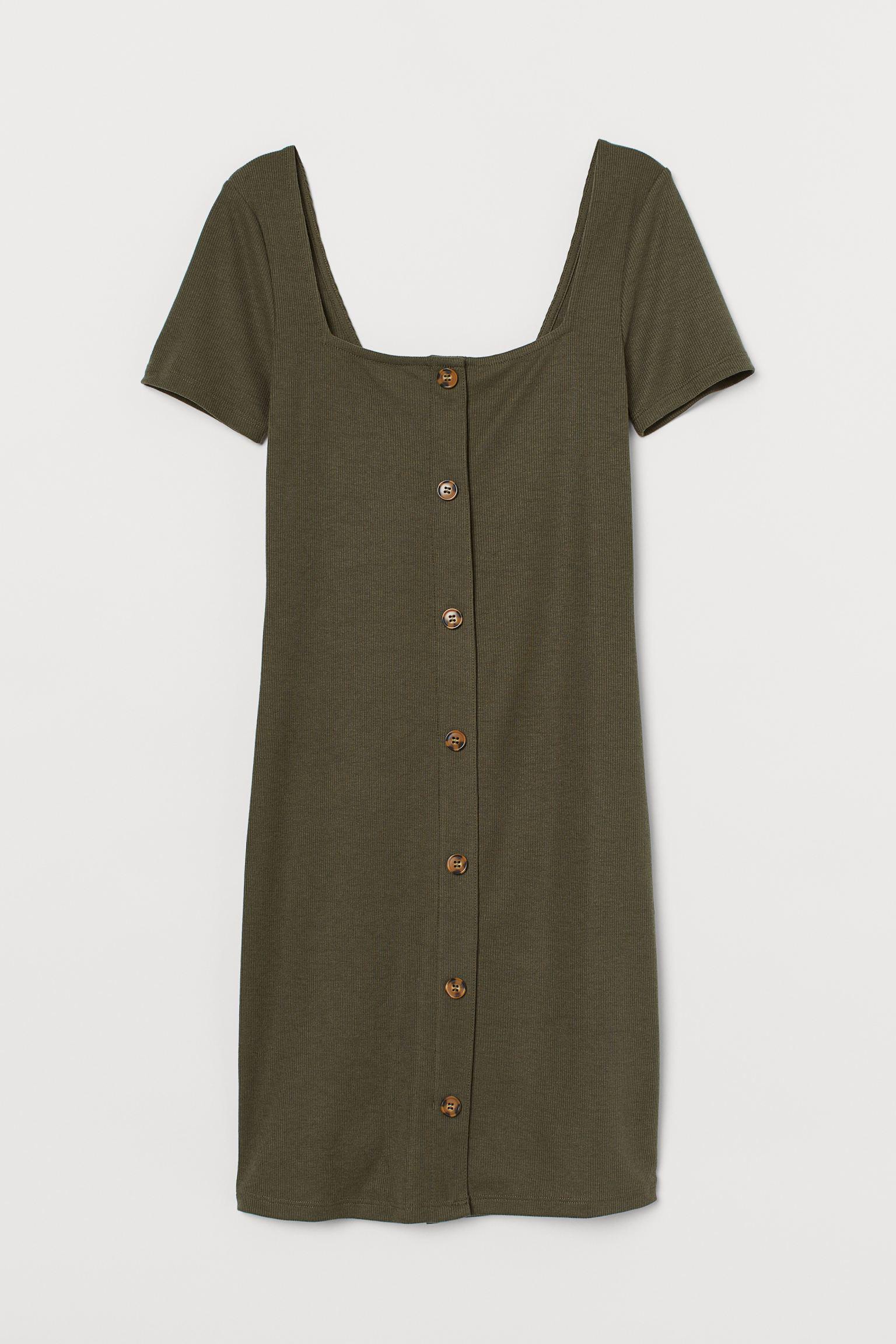 Платье H&M S Зеленый хаки (1412829045)