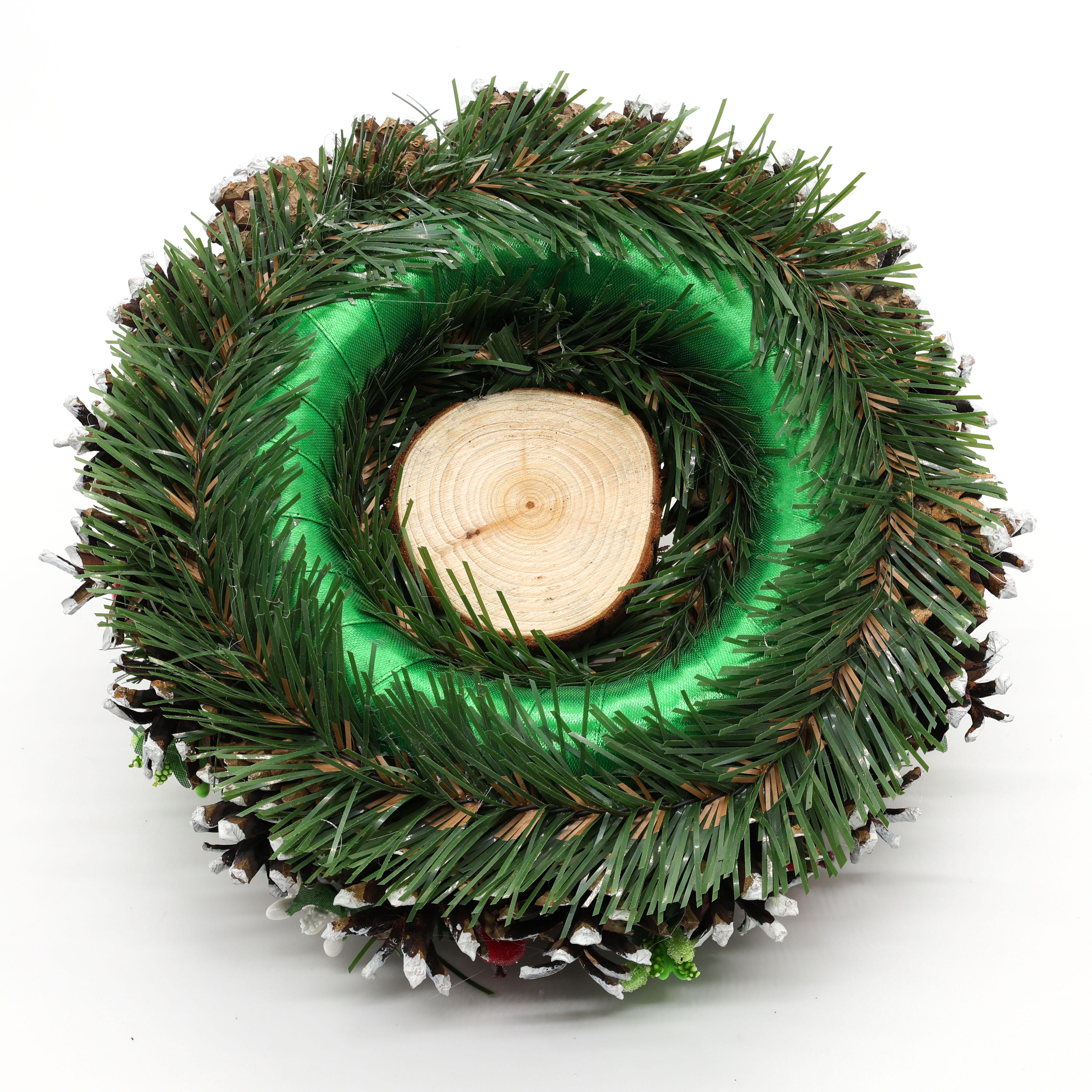 Підсвічник різдвяний з шишок та ягід зі свічкою 22/8 см (В2201КБ) - фото 5 Підсвічник різдвяний з шишок та ягід зі свічкою 22/8 см (В2201КБ) - фото 5