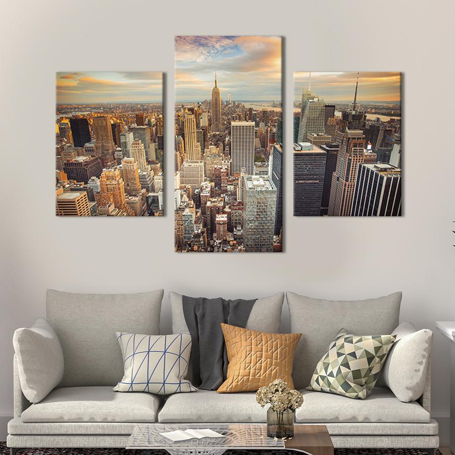 Картина для интерьера Сумерки над Нью-Йорком 96x60 см (345-32)