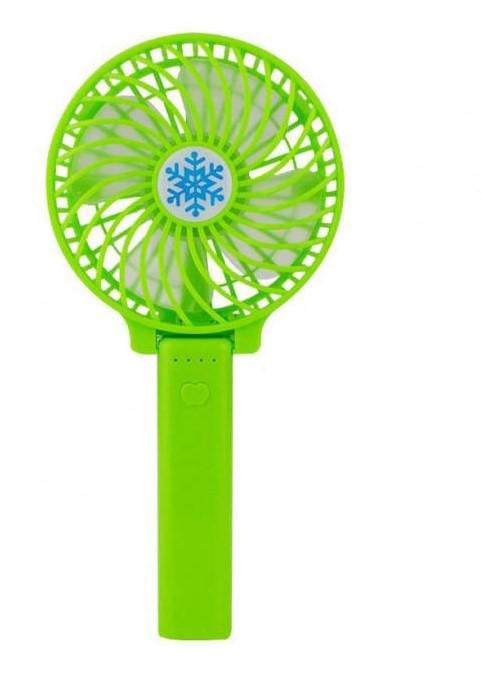 Вентилятор аккумуляторный Handy Mini Fan с LED индикацией мини с ручкой USB 10 см Зеленый