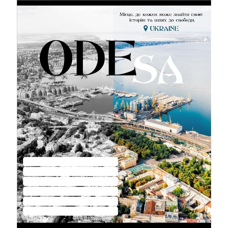 Тетрадь общая Школьник Черно-белые города в клетку 18 листов (018-530070K-2)