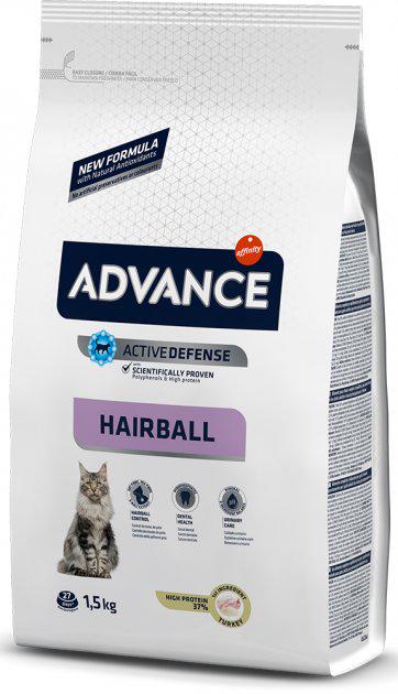 Корм сухой для кошек Advance Cat Hairball Turkey 1,5 кг (537211)