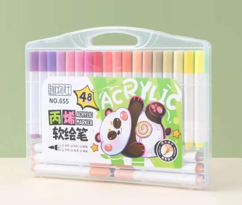 Маркеры акриловые пигментные Water Color Pen с кейсом 48 шт. (23818233) - фото 2