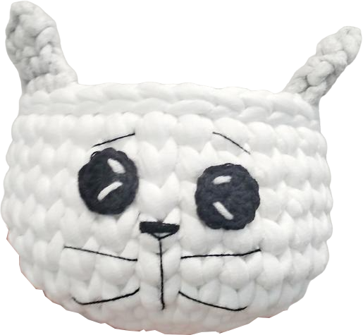 Вязаная корзинка Кот 12х12 см (23535-Нов)