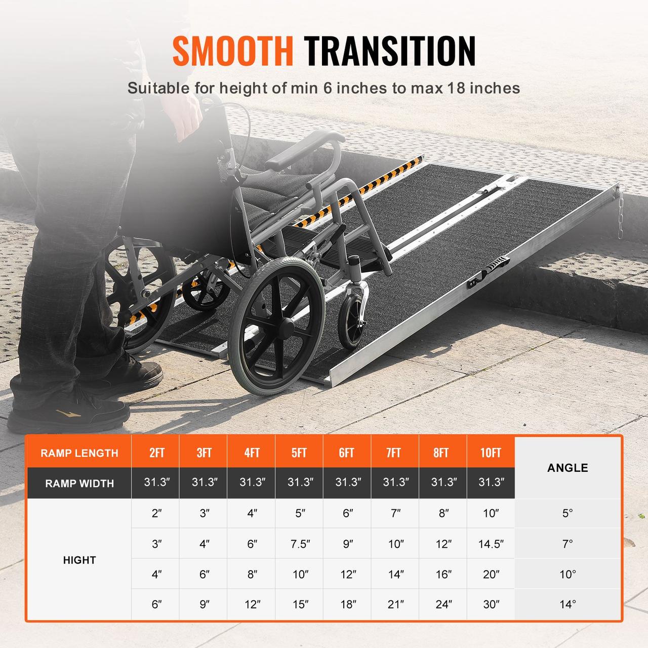 Пандус портативный алюминиевый Vevor для инвалидной коляски складной прочный до 250 кг 3 м - фото 5 Пандус портативный алюминиевый Vevor для инвалидной коляски складной прочный до 250 кг 3 м - фото 5