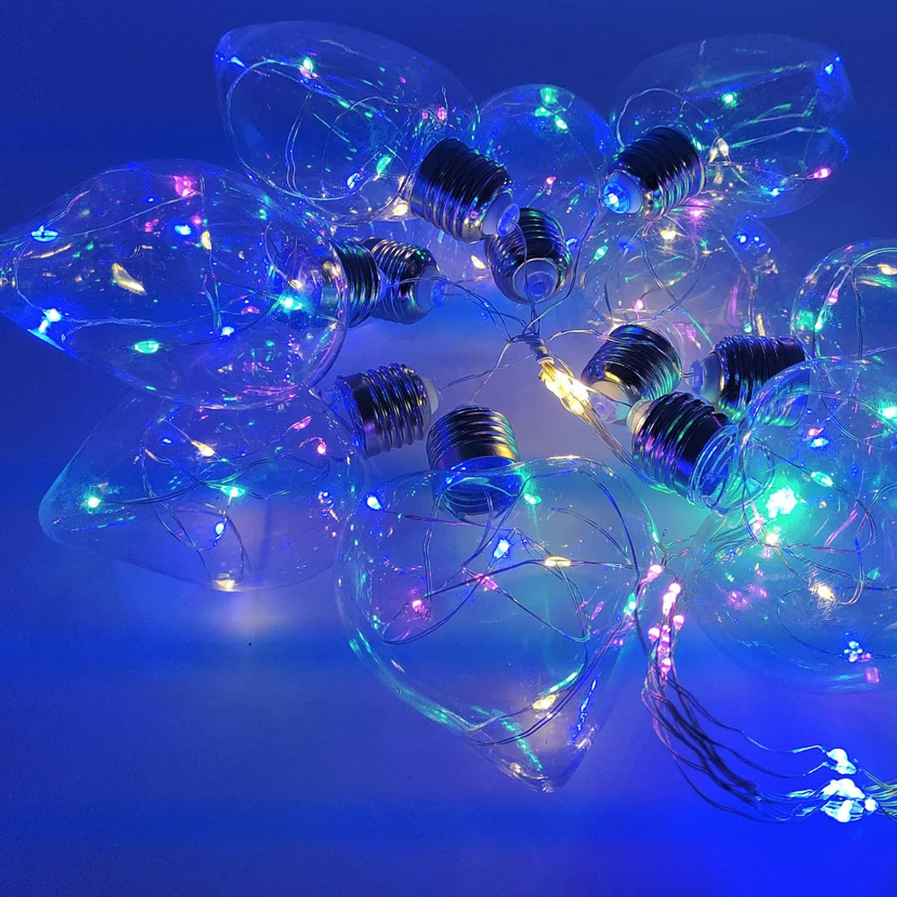 Светодиодная гирлянда Xmas Heart Лампочки сердца 3х1,5м 150 Led 10 лампочек по 8 см RGB - фото 5