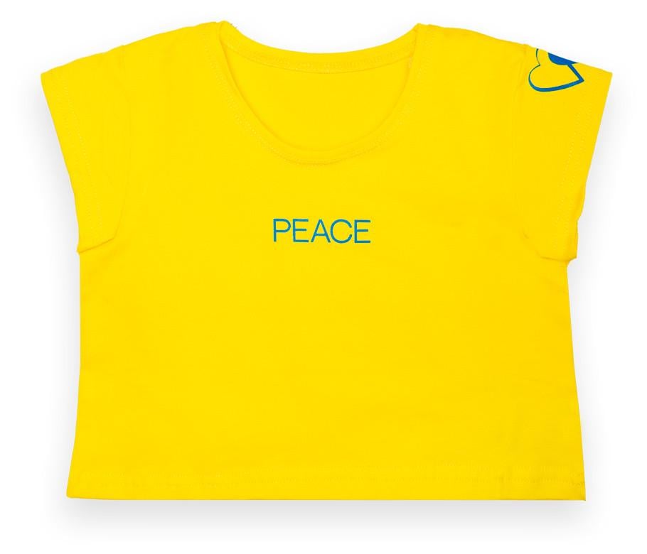 Кроп-топ дитячий бавовняний для дівчинки Gabbi FT-22-14 Ukraine 140 см Білий (13148)