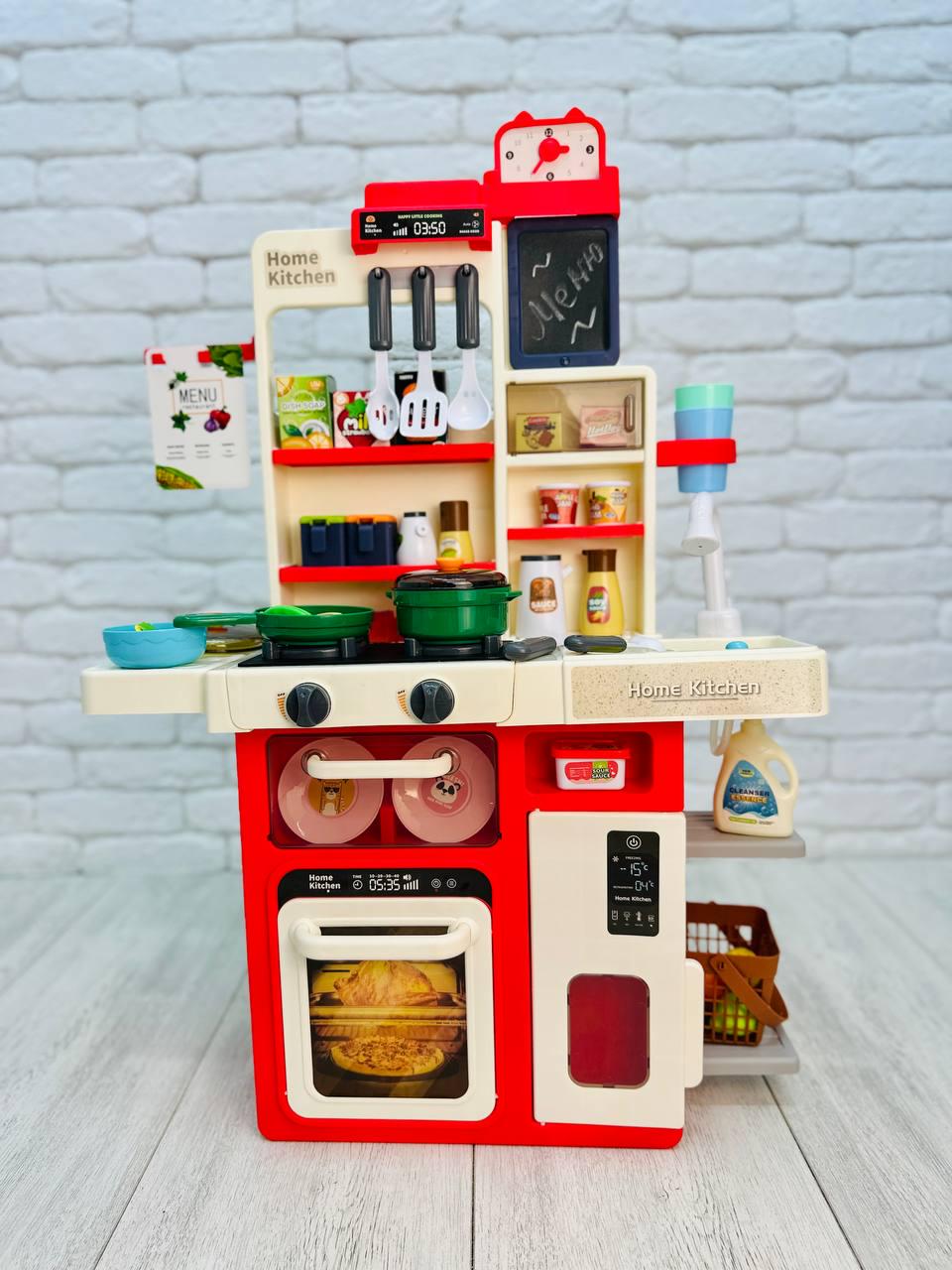 Детская кухня с набором 63 предмета 80 см Красный (2210-2)