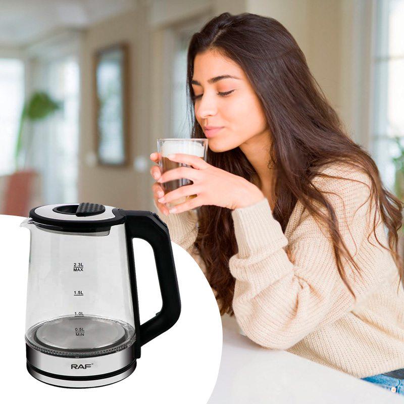 Електрочайник RAF R.7846 скляний дисковий зі скляним LED підсвічуванням - фото 6