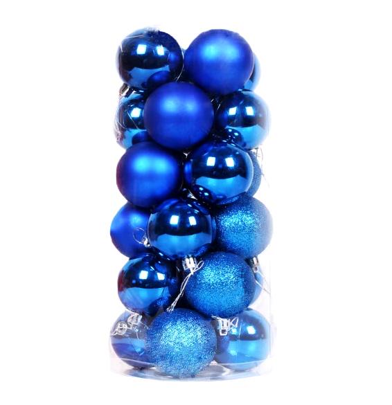 Шарики новогодние МАГІЧНА-НОВОРІЧНА 9727 пластиковые 5 см 20 шт. Blue