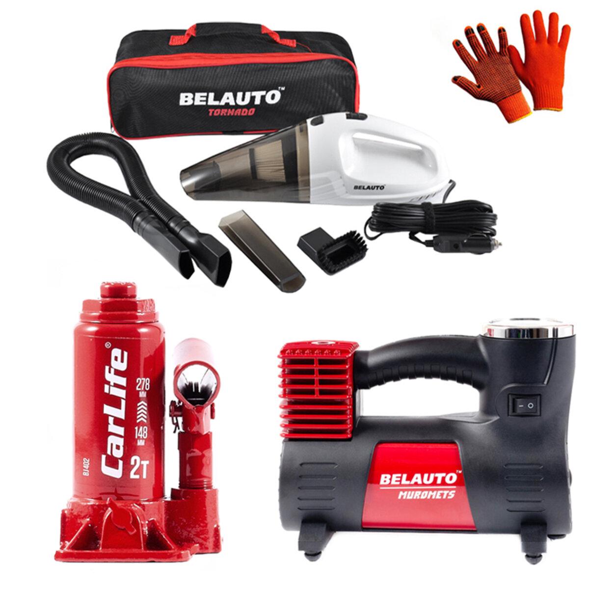 Набор автомобильный компрессор/пылесос/домкрат с функцией накачки/уборки/подъема (na_7)