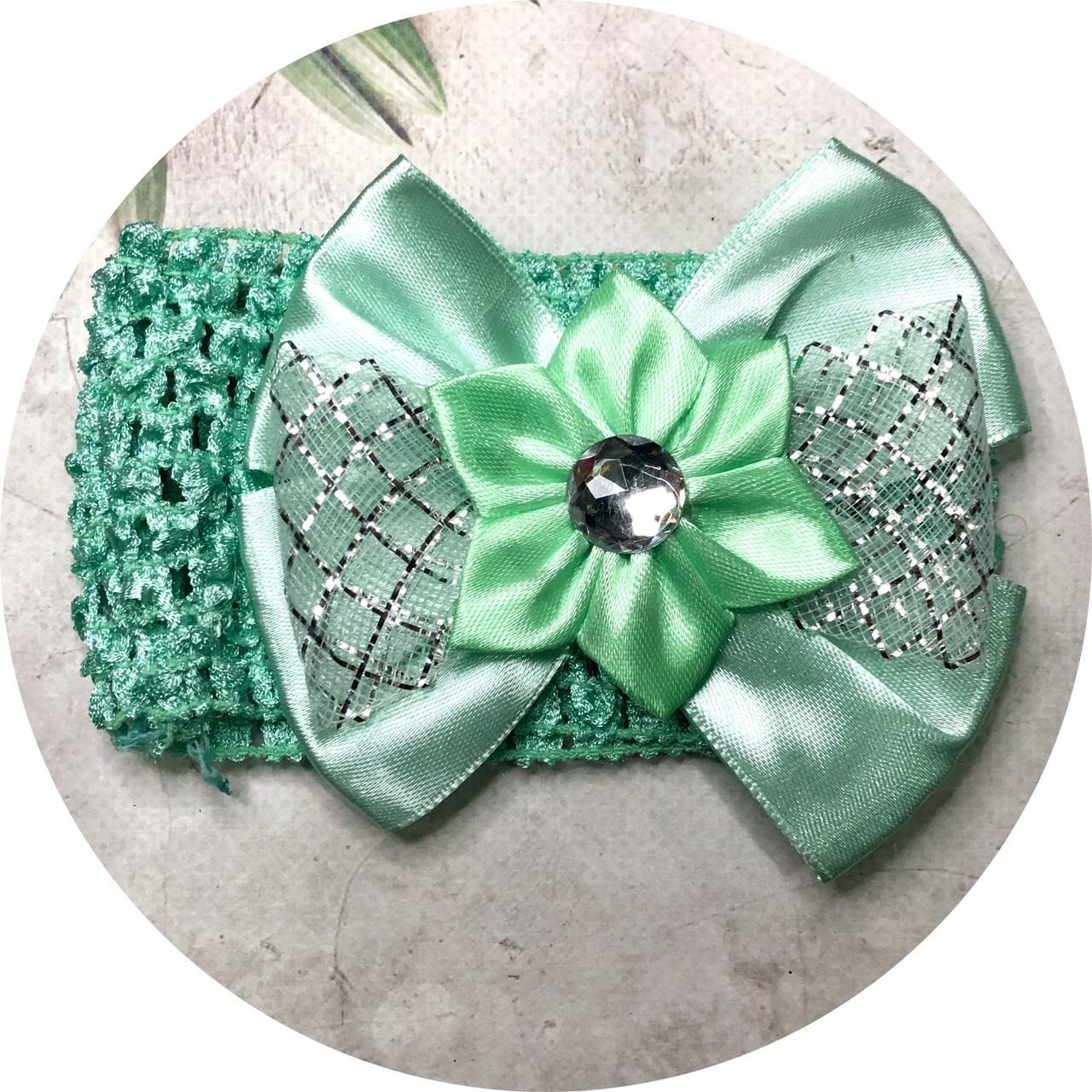 Повязка на голову с бантом Салатовый (258991)