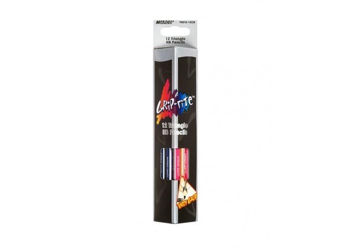 Олівці графітні HB з гумкою Marco Grip-Rite 12 шт.