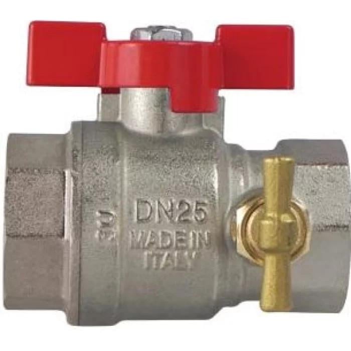 Кран шаровый IVR со спускником воздуха ВР-ВР 1/2" с ручкой бабочка