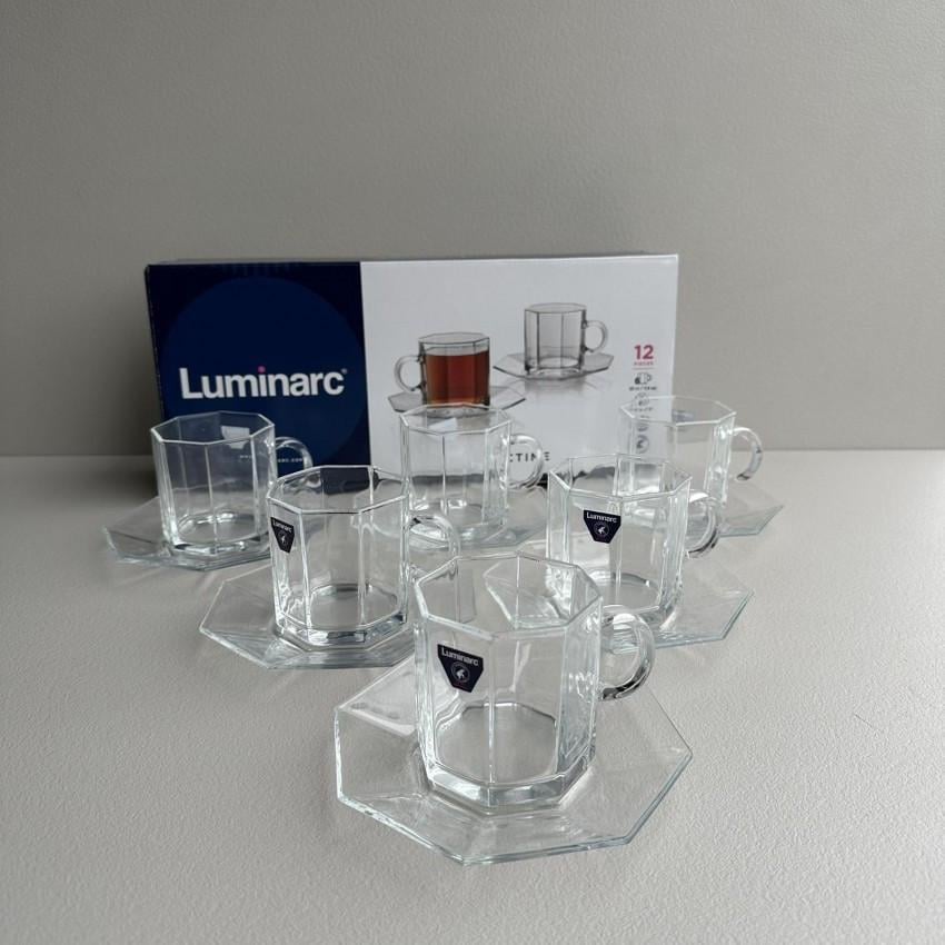 Сервиз чайный стеклянный Luminarc Octime X0323 (6 чашек и 6 блюдец)