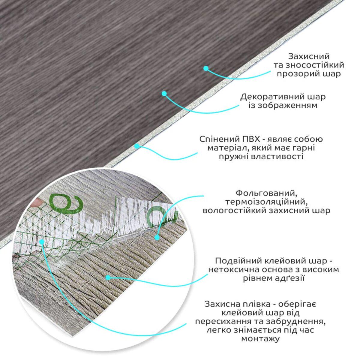 Плитка самоклеящаяся виниловая в рулоне дерево 0,6x3 м x 2 мм Пепельный матовый (SW-00002056) - фото 2 Плитка самоклеящаяся виниловая в рулоне дерево 0,6x3 м x 2 мм Пепельный матовый (SW-00002056) - фото 2