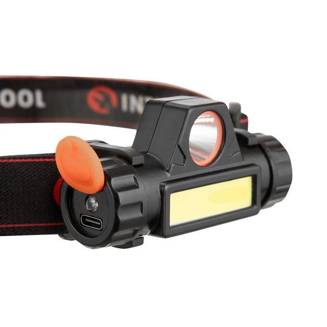 Ліхтар налобний акумуляторний Intertool LB-0309 XPE COB магніт - фото 5 Ліхтар налобний акумуляторний Intertool LB-0309 XPE COB магніт - фото 5
