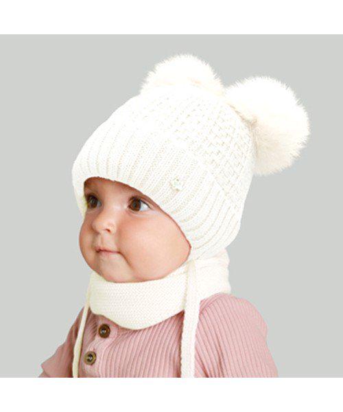 Комплект шапка та шарф дитячий Elf Мартіна р. 46 Молочний (OK001549)