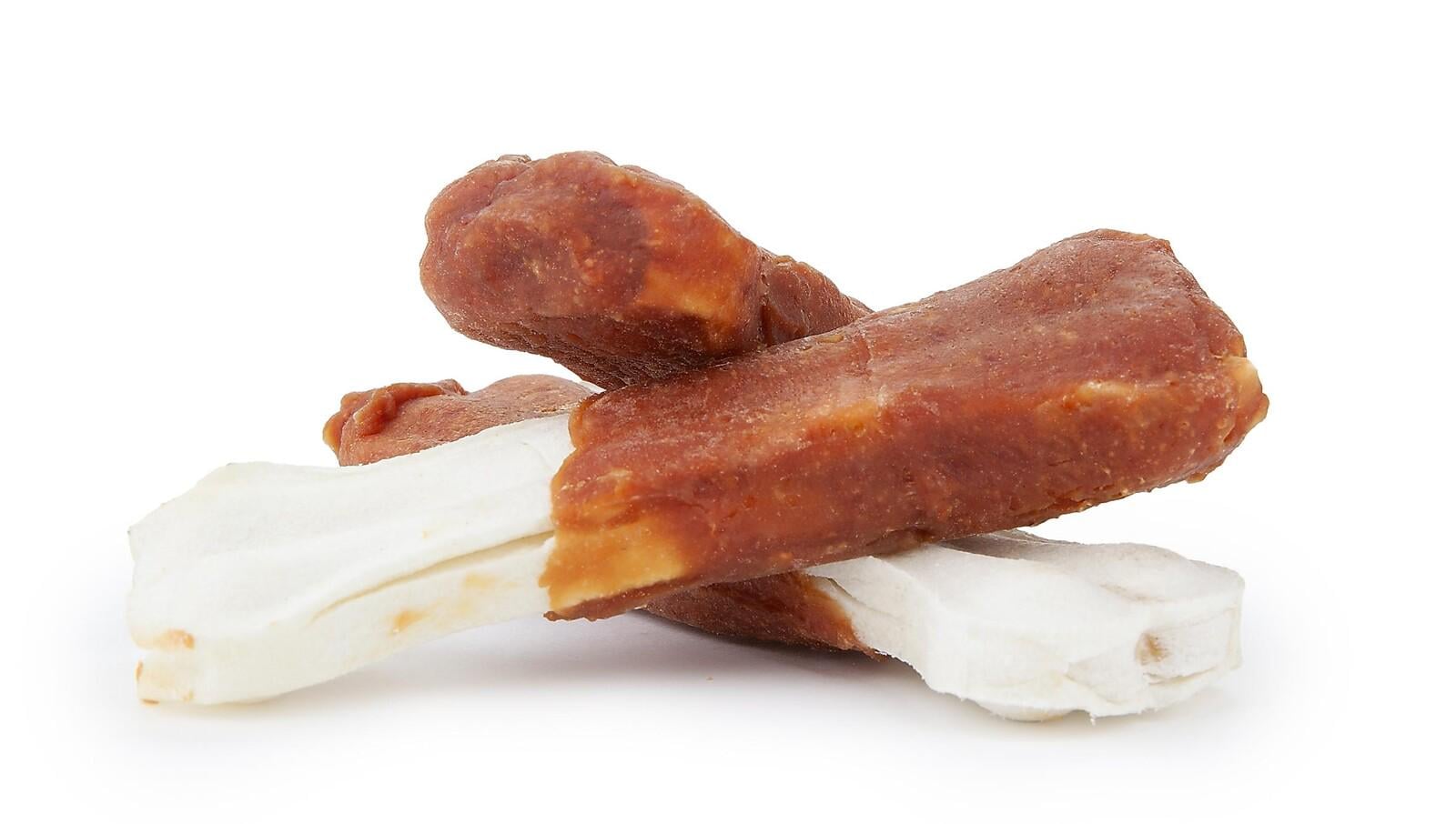 Кость кальцинированная с мясом утки для собак Happet Snack из коровьей кожи 12,5 см 2 шт. (GM76 5907708632791)