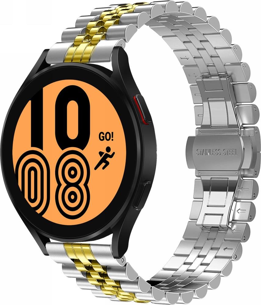 Браслет металлический Stech Line для Galaxy Watch 4 44 мм Silver/Gold (27041-67)