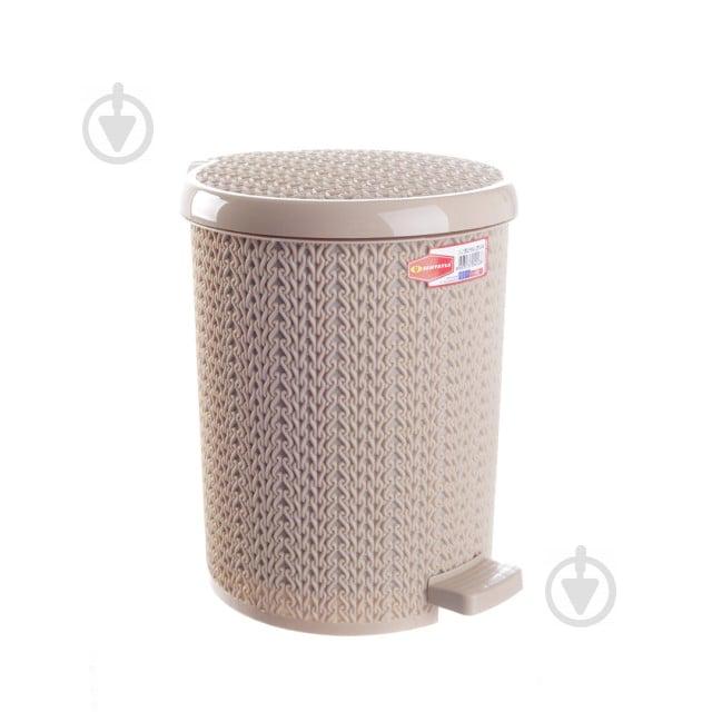 Ведро для мусора с педалью Senyayla 15 л Бежевое