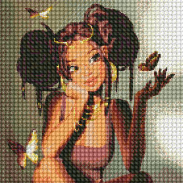 Алмазная мозаика Идейка Золотые бабочки 40x40 см (Id-AMO7356)