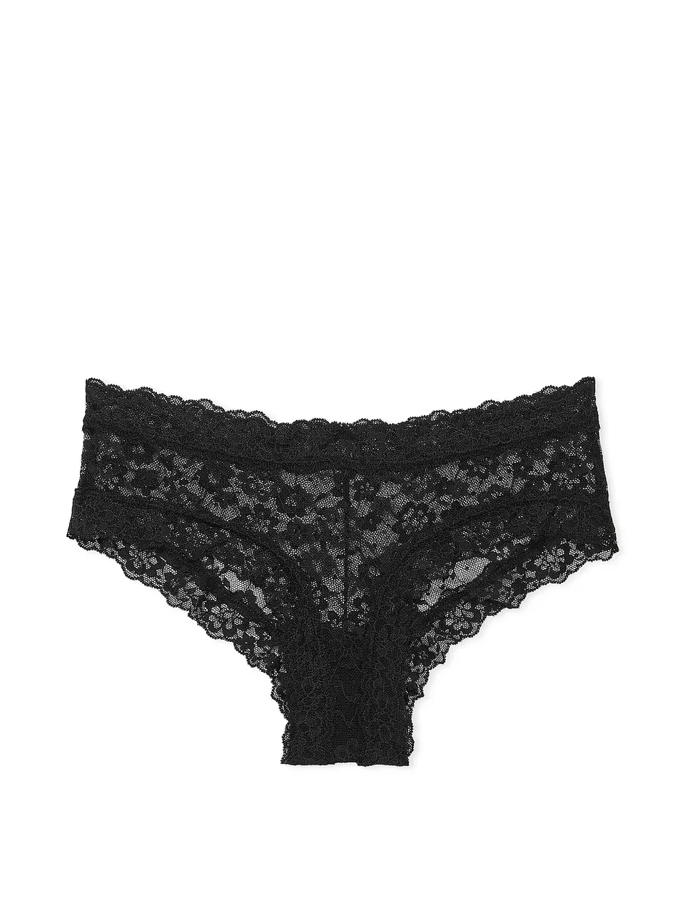 Трусики чікі мереживні Victoria's Secret Posey Lace Cheeky Panty S Чорний (26825967) - фото 3