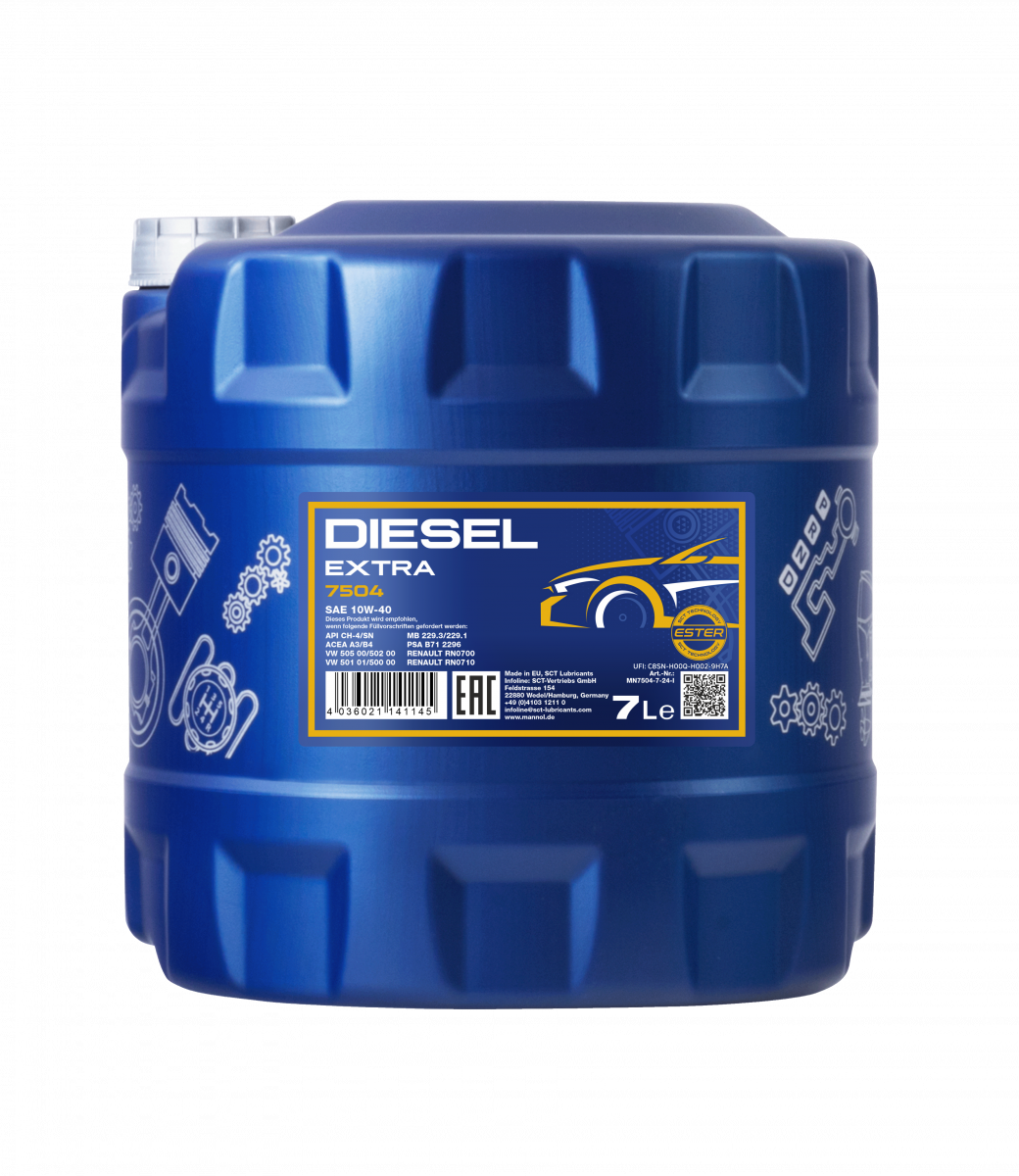 Моторное масло Mannol 7504 DIESEL EXTRA 10W-40 7 л (MN7504-7) - фото 1 Моторное масло Mannol 7504 DIESEL EXTRA 10W-40 7 л (MN7504-7) - фото 1