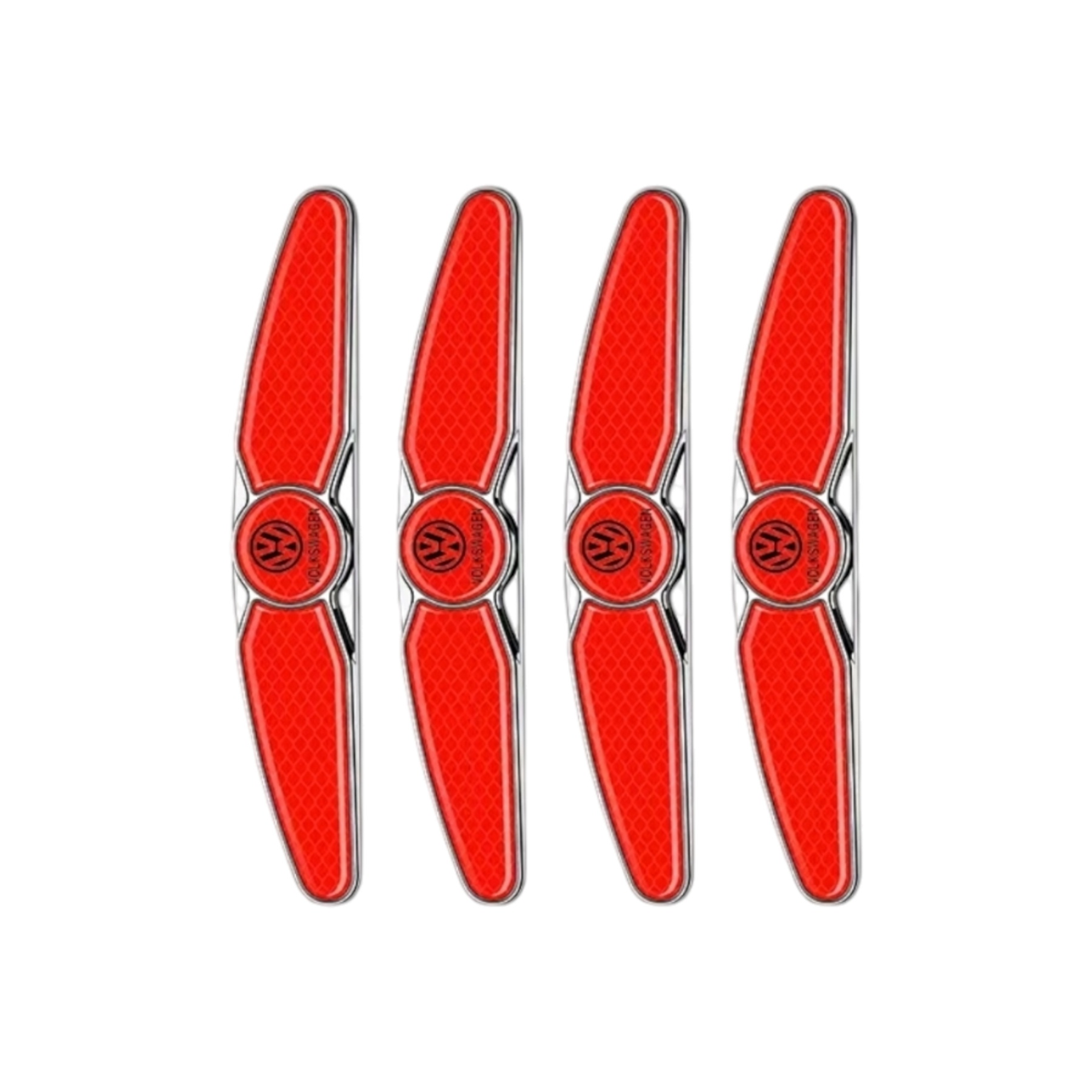 Накладки-катафоты на двери автомобиля с логотипом Volkswagen от царапин и вмятин Красный карбон (2402359279)