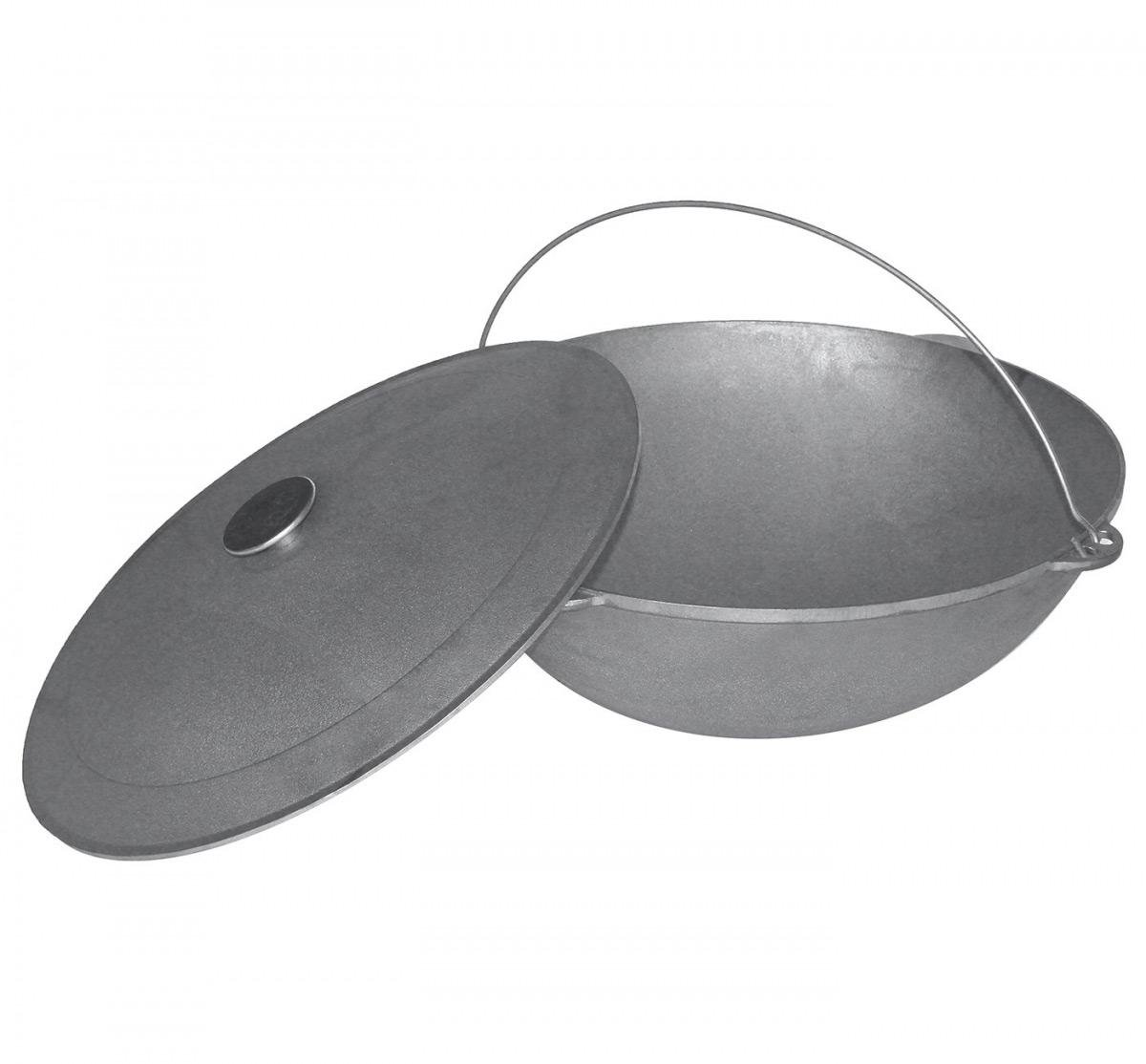 Казан татарский чугунный с дужкой и крышкой  Биол 12 л (0912)