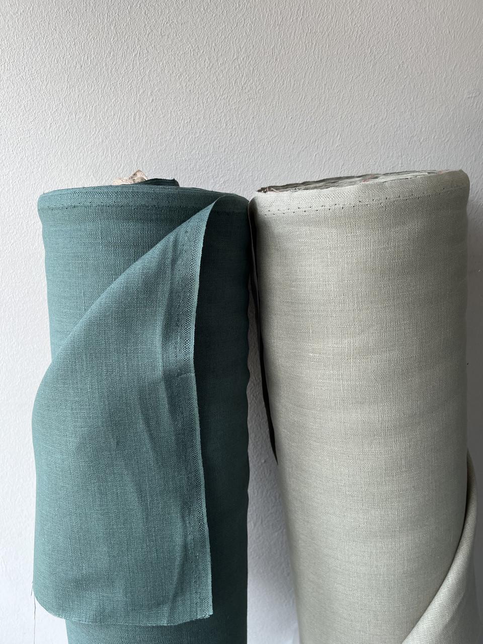 Тканина LINEN PLUS лляна 143 см 547 Зелений - фото 5