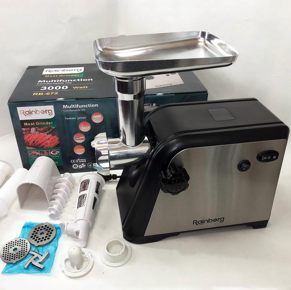 Электромясорубка Rainberg RB-672 3000W с реверсом и соковыжималкой (ws68157) - фото 3 Электромясорубка Rainberg RB-672 3000W с реверсом и соковыжималкой (ws68157) - фото 3