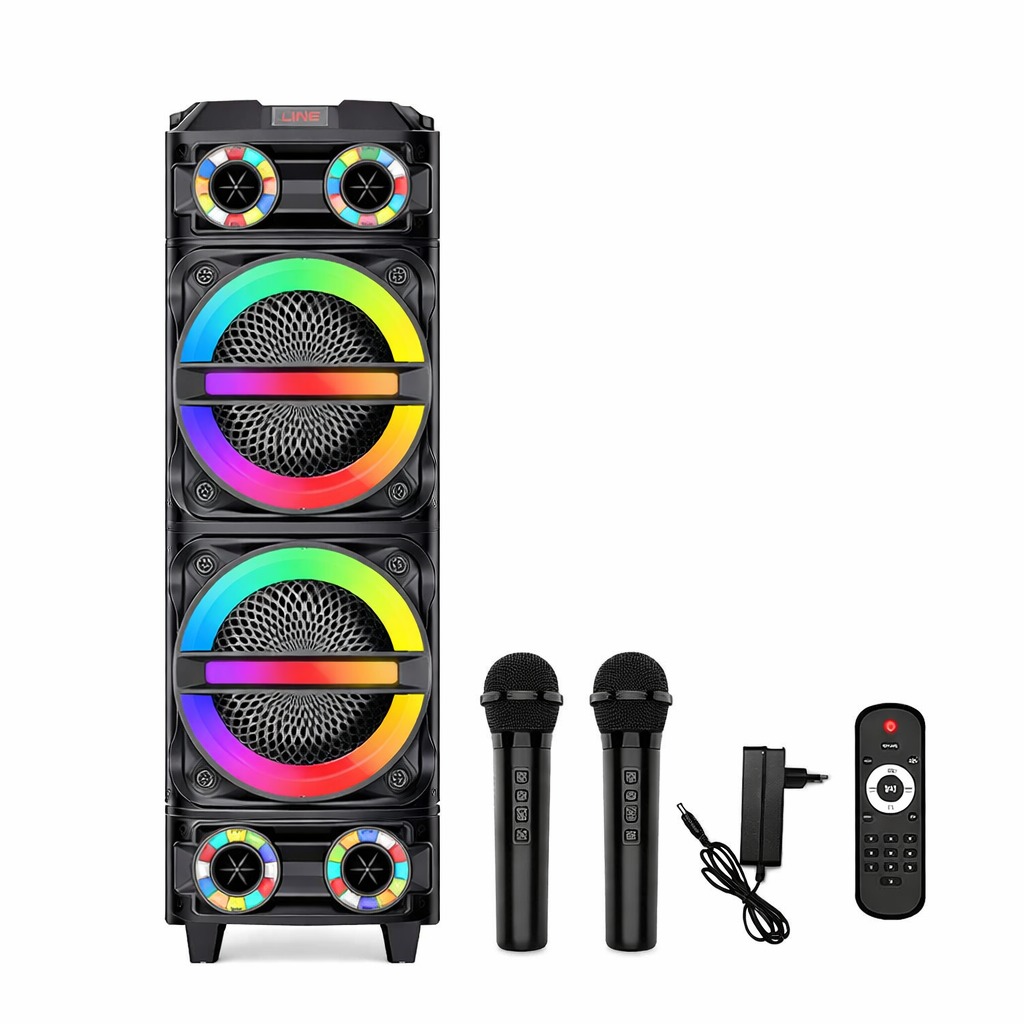 Колонка для караоке ZQS 8231 Bluetooth подсветка/аккумулятор с 2 микрофонами 60 Вт (33233105)