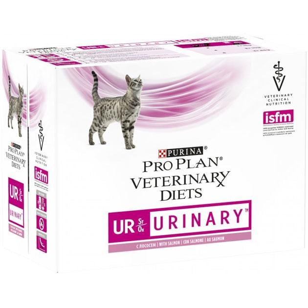 Корм вологий для кішок у разі сечокам'яної хвороби Purina Pro Plan Veterinary Diets UR Urinary із лососем 10x85 г (7613035613249) Корм вологий для кішок у разі сечокам'яної хвороби Purina Pro Plan Veterinary Diets UR Urinary із лососем 10x85 г (7613035613249)