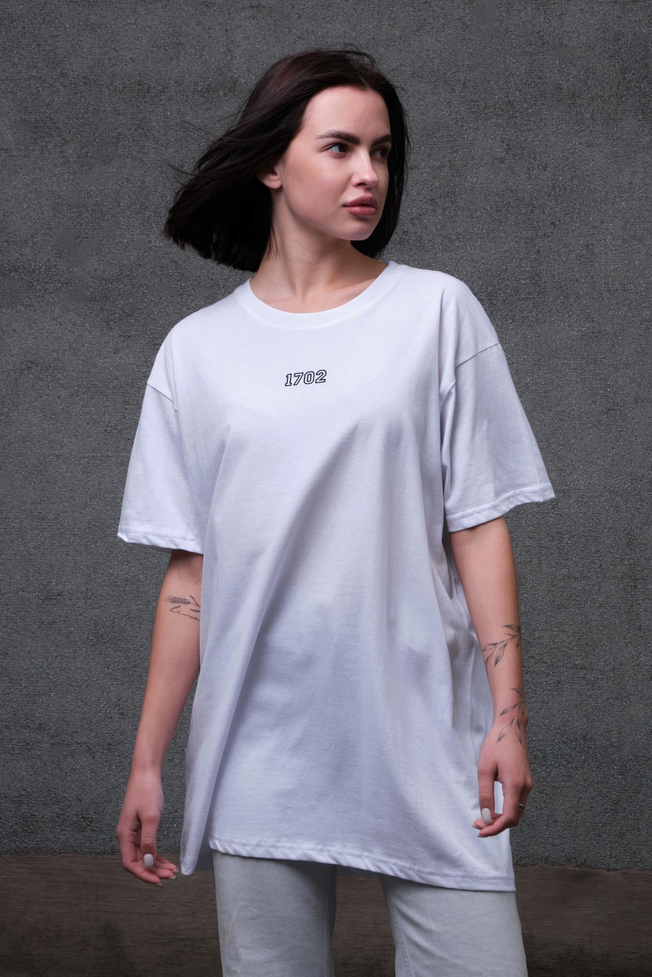 Футболка женская Without с принтом Hayes оверсайз S/M White (S8055235) - фото 4