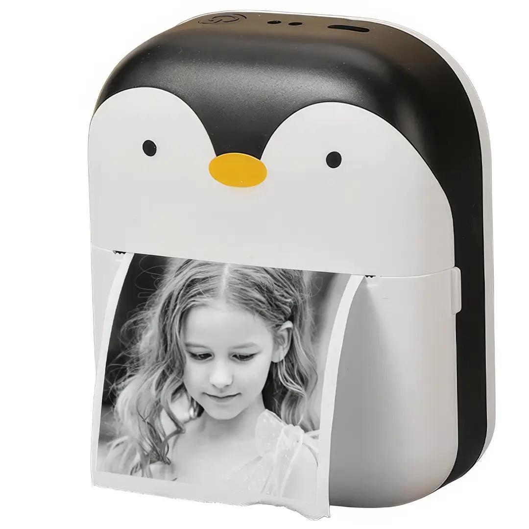 Термопринтер Mini printer Penguin 10 рулонов бумаги/фломастеры/чехол (23558624)