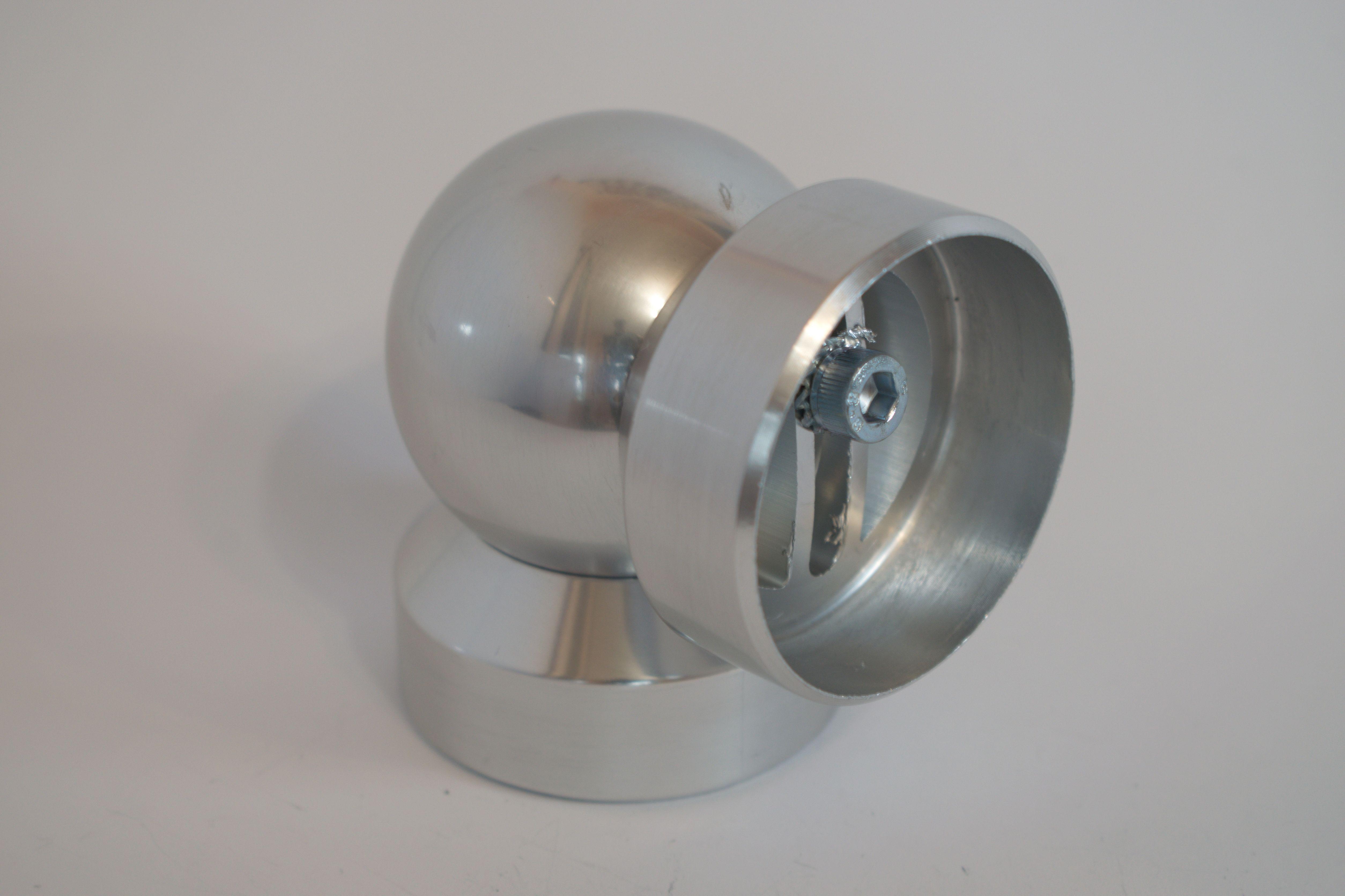 Поворот поручня з регулюванням до алюмінієвих поручнів тип коло Срібний (10523с)