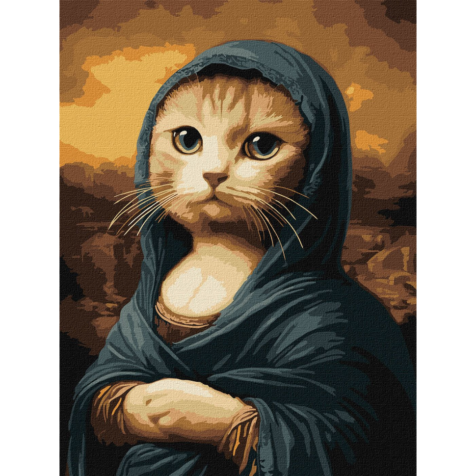 Картина по номерам Ideyka KHO6686 Таинственная кошка 30х40 см (2746665781)