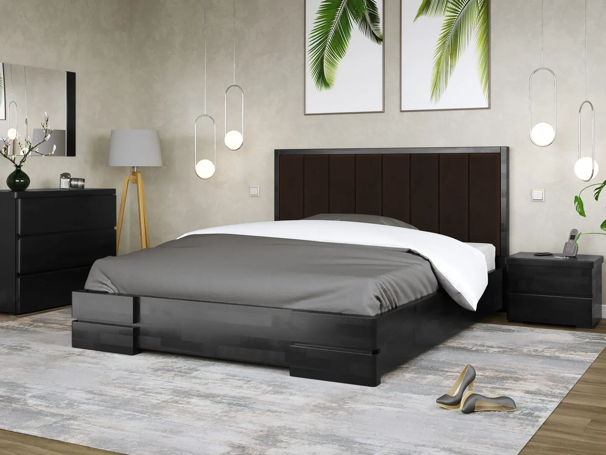 Кровать двуспальная Arbor Drev Милано 180x200 см Венге (49324) Кровать двуспальная Arbor Drev Милано 180x200 см Венге (49324)