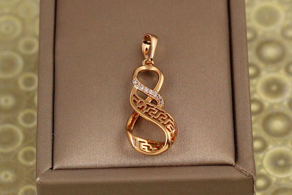 Кулон Xuping Jewelry вісімки з грецьким візерунком 2,7 см Золотистий (28118162)