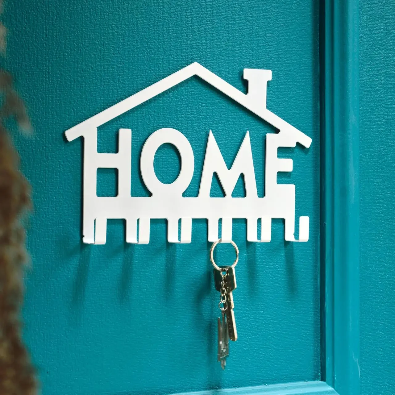 Ключниця настінна Home металева на 6 гачків 24х14,5 см Білий (KZ-39)
