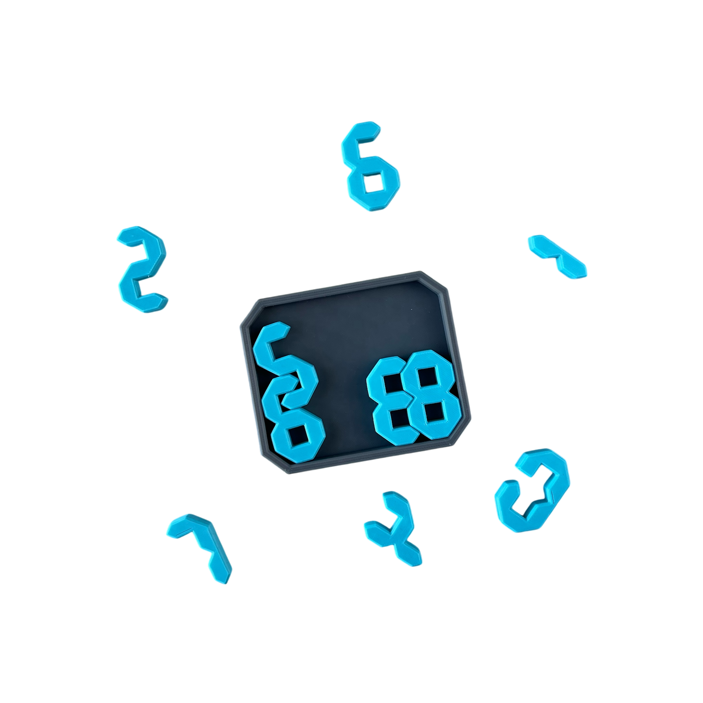 Головоломка 2Д Цифри Блакитний