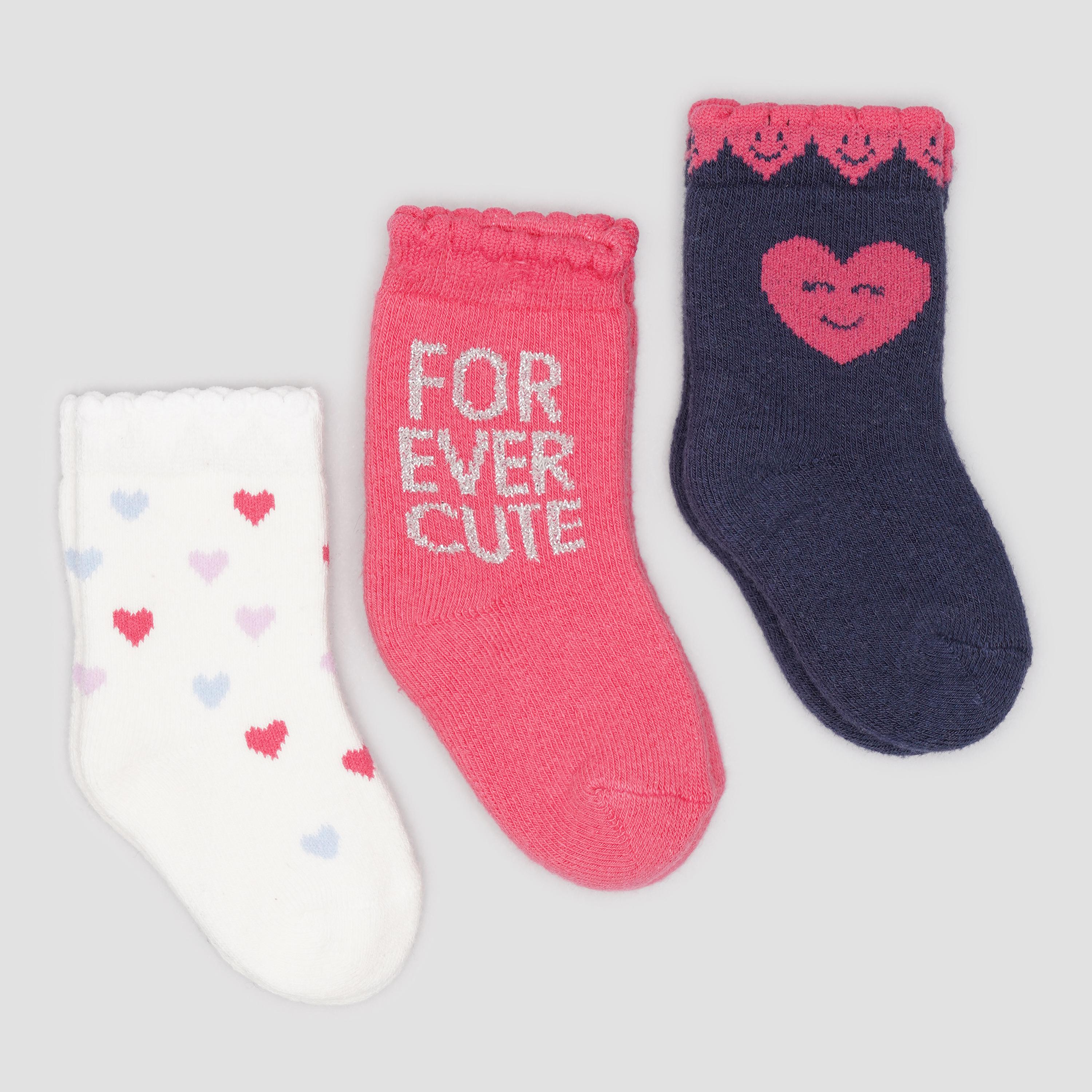 Шкарпетки C&A р. 15-17 3 пари Темно-синій/Білий/Рожевий (100965439)