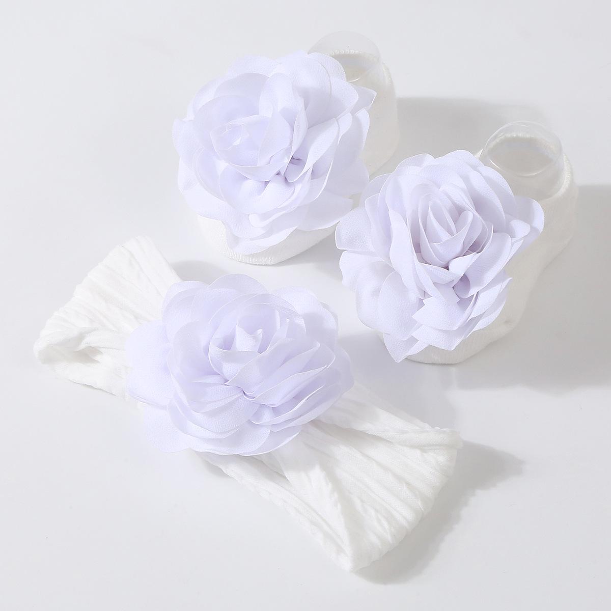 Набор для новорожденной Георгина повязка и носочки 0-12 месяцев Белый (13124012501)