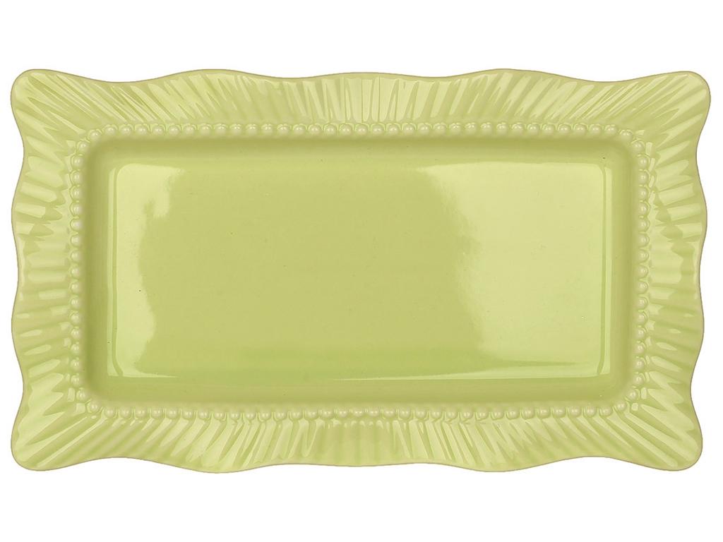 Блюдо фарфоровое прямоугольное 30,5х17,5 см Салатовый (BDI-888-011)